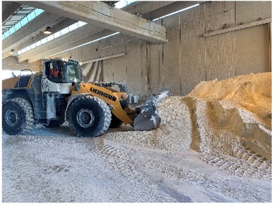 Processed minerals stored ahead of shipment at a DELFI facility